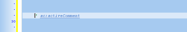 Active Comment In Code Editor