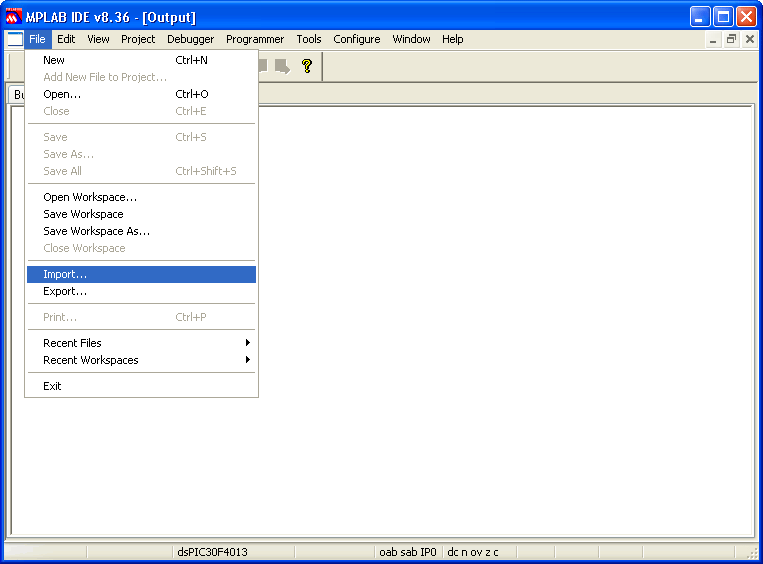 Import COFF file