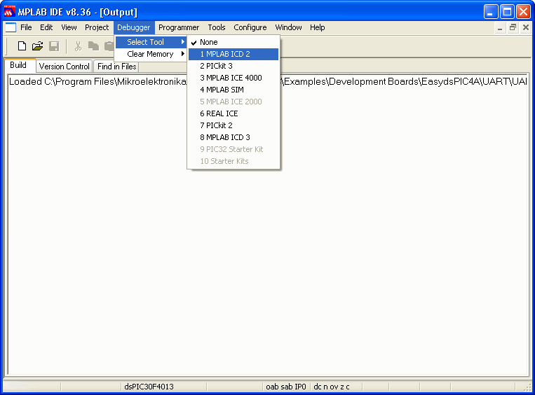 Select Debugger