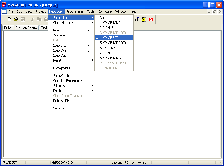 Select Debugger