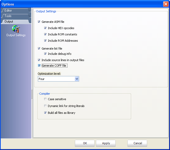 Output Settings