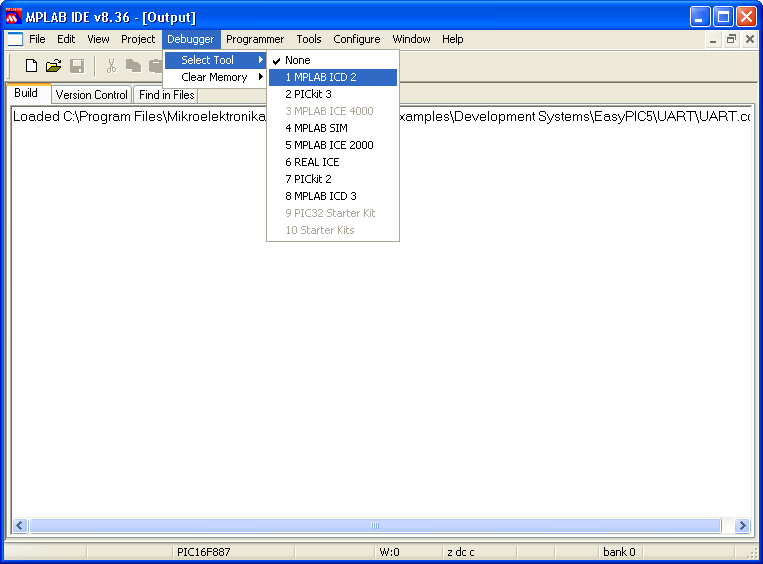 Select Debugger
