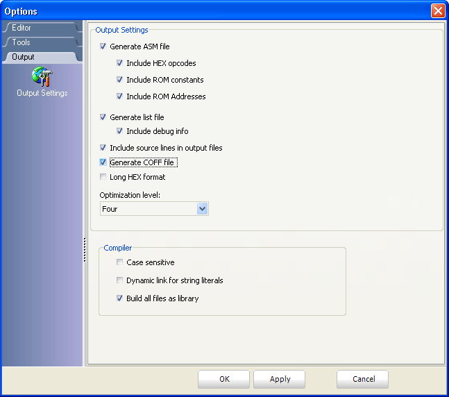 Output Settings