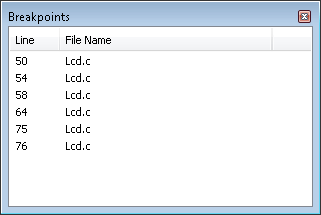 Breakpoints Window