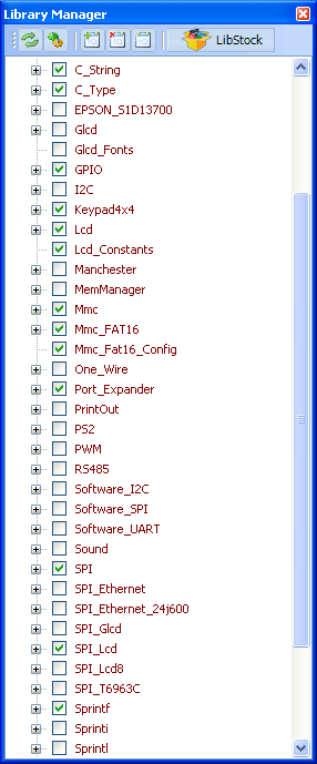 Library Manager Window