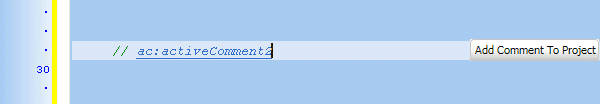 Active Comment In Code Editor